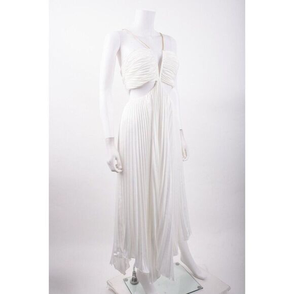 Aiifos Womans Evie Dress Cut Out Sz 4 White Accordion Pleated Handkerchief NWT - Picture 3 of 8